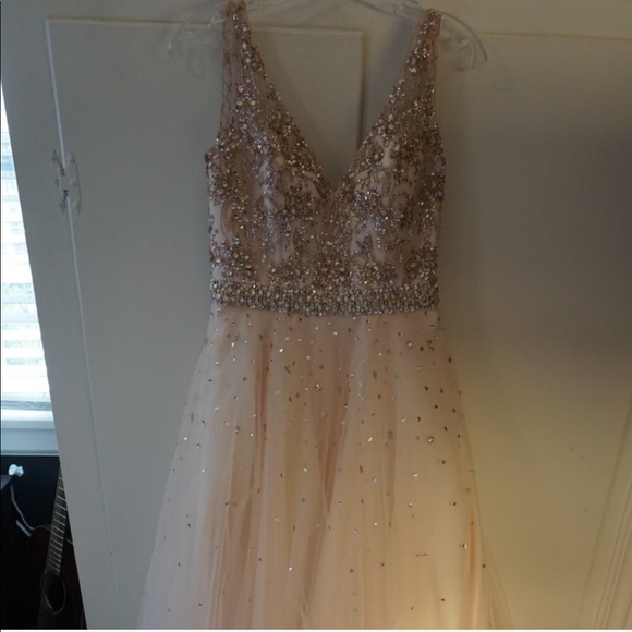 Light Pink Beaded Prom Formal Dress - Picture 3 of 7